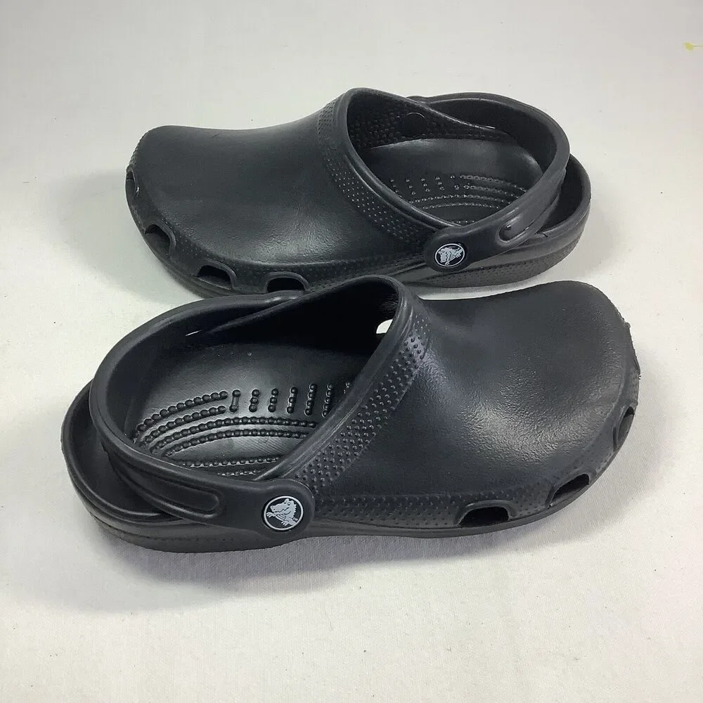 Crocs Crocband‎ Men/Women Size 5/7 Water Rain Shoes Sandals Slide Black Rubber
